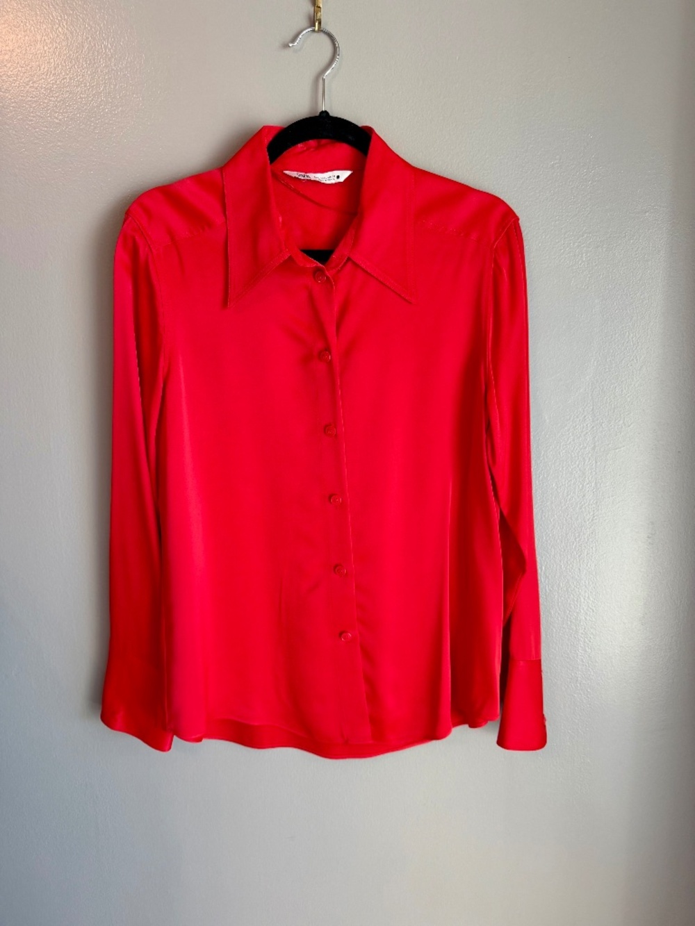 Red Satin Zara Blouse